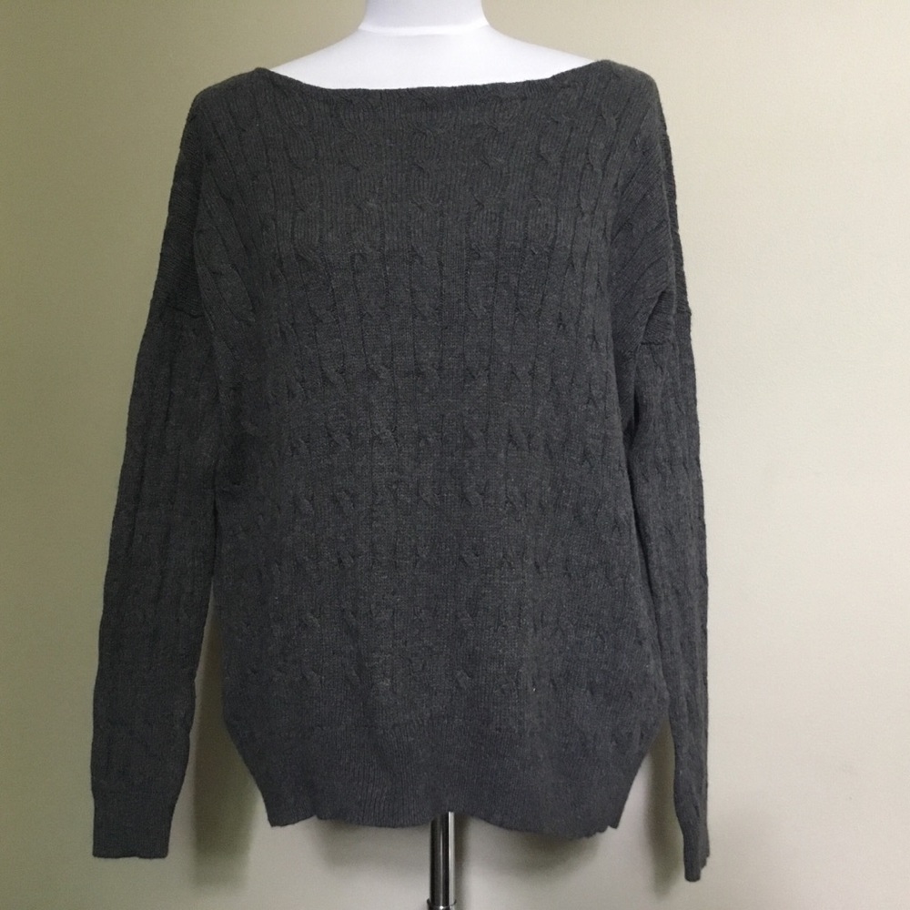 RALPH LAUREN SPORT cable knit Boat Neck sweater M